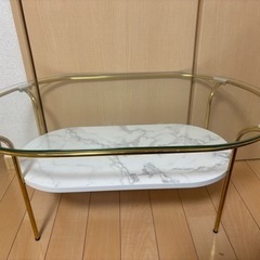【11月中のみ】 Francfrancレガート コーヒーテーブル S ゴールド×マーブル （W750）