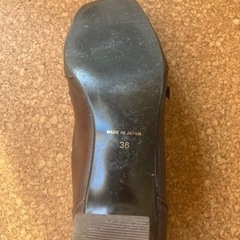 Indivi  難あり スクエアトウのパンプス/ブラウン　サイズ38の画像