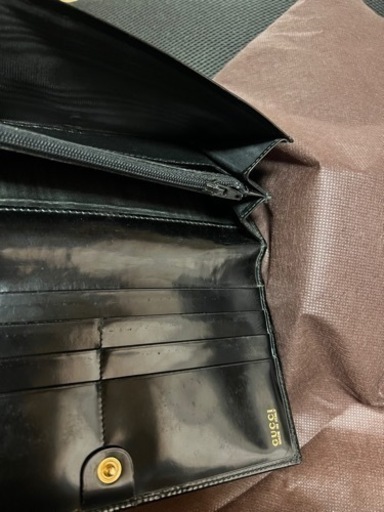 gucci GUCCI グッチ レザー ロゴプレート 長財布