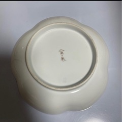 未使用品 深川製磁 梅型 朱色 皿の画像