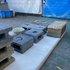 コンクリートブロック 丸石 ガーデニング 園芸 の画像