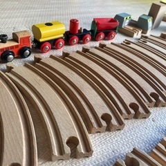 木のレール　電車セットの画像