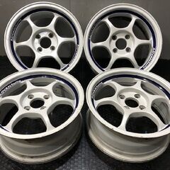 ADVAN Racing RG アドバンレーシングRG 社外ホイール 15インチ 4本 6.5J4HPCD100+35 軽量 希少 ホワイト　(VHM652)クレジットカード QRコード決済可能