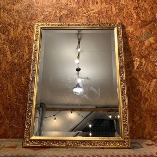 【池上店】【～4/14限定SALE！店内全品20%お値引き！】 ヴィンテージ　ビンテージ　ミラー　鏡　ウォールミラー　壁掛け 姿見 デコラ