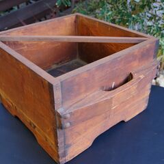 【レア/昭和レトロ】明治時代製造品-穀用一斗枡 鉄枠 古民具/古道具の画像