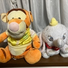 0円！無料！差し上げます！中古！ ティガーぬいぐるみ ダンボぬいぐるみ