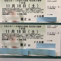 (お話中)大相撲　九州場所　11/18イスB席２枚