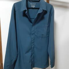 美品メンズブルー系シャツLサイズ