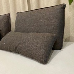 ソファーベッド　2人掛け　オフホワイト×ダークブラウンの画像