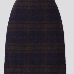 ウールブレンド　チェック　ミニスカート　UNIQLO ユニクロの画像