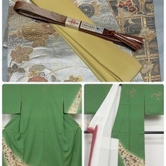 暈し染め　訪問着　袋帯セット　未使用帯締め付き