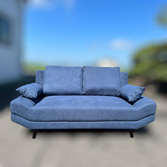 新品 ゆったり座面 2人掛け ネイビー ソファーベット