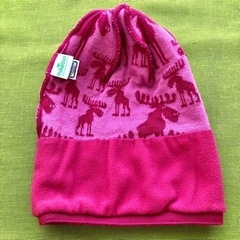 【北欧】mikebon ミケボン ニット帽 ピンク トナカイ ニットキャップ スキー 帽子 防寒 子供 キッズ フィンランド スキー帽 冬用の画像