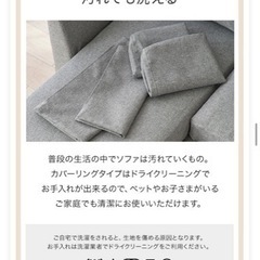 【商談中】12月に取りに来れる方のみ 3〜4人掛け 洗えるソファ クッション2個付き 北欧風の画像