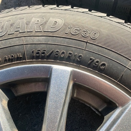 スタッドレスタイヤアルミ4本セット155/80R13