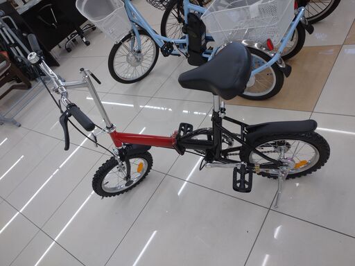 【折りたたみ自転車/14インチ自転車/コンパクト/赤/レッド】
