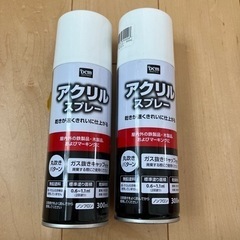 アクリルスプレー　ホワイト　白　2本　diy 塗装　ペンキ　dcm