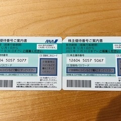 ANA株主優待券  2枚あります 1枚1500円  2枚3000円