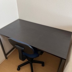 机　茶色　デスク　勉強机　シンプル　分解式の画像