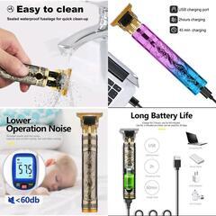【新品未使用品】ビンテージデザイン　
ミニバリカン　USB 充電式　デザインバリカン　ヘアケア　ヒゲのお手入れにも　ブロンズカラーの画像