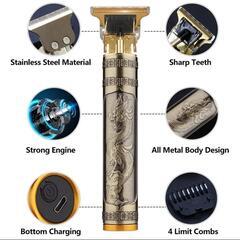 【新品未使用品】ビンテージデザイン　
ミニバリカン　USB 充電式　デザインバリカン　ヘアケア　ヒゲのお手入れにも　ブロンズカラーの画像
