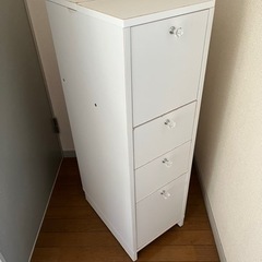 ゴミ箱付きサニタリーチェスト　クリスタル取手