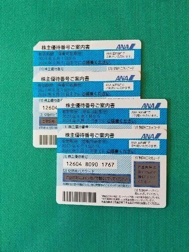 ANA（全日空）株主優待券 計4枚（２往復分・50%割引券）