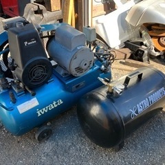岩田1馬力コンプレッサー　100V  作動品　おまけ付