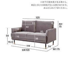 お譲り確定【LOWYA】2人掛けソファ フロアソファ ベルベット調の画像