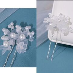 ヘアアクセサリー/フェイクパール（新品）ホワイトの画像