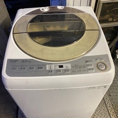 福岡市内配送無料　2019年　シャープ SHARP ES-GV9B-N [全自動洗濯機 (9kg) ゴールド系] スレ傷あり