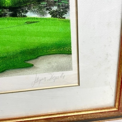 【ジャック・デペルト/Jacques Deperthes】「ジュネーブのカントリークラブ」 リトグラフ 100/150 肉筆サイン 76.6cm×95.6cm 額装