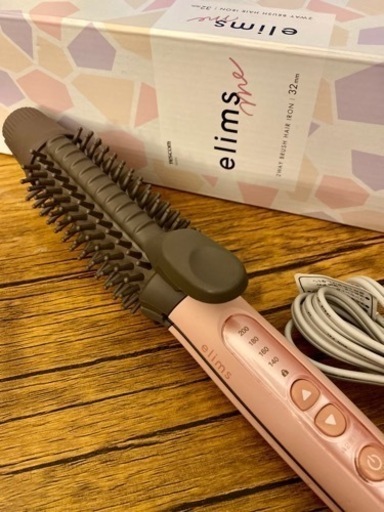 値下！【新品同様】テスコムelimsマイナスイオン2WAYブラシヘアーアイロン32mm メルティピンクTB553A-P