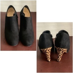 カリーノ【23㎝】コンビ素材ブーティ☆クリーニングお手入れ済の画像