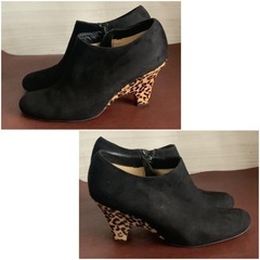 カリーノ【23㎝】コンビ素材ブーティ☆クリーニングお手入れ済の画像