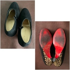 カリーノ【23㎝】コンビ素材ブーティ☆クリーニングお手入れ済の画像