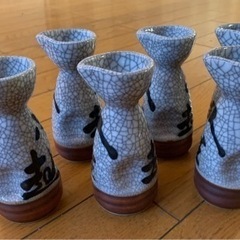 徳利　6個セット  人生七転八起と書かれた徳利の画像