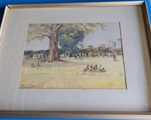 【最終値下げ】絵画　いこいの広場　新宿御苑　作者：佐藤準一　手渡し