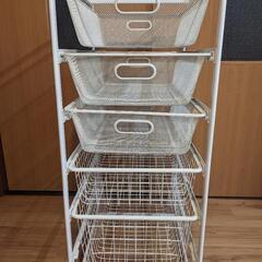■　IKEA、ALGOT、衣類収納、メッシュカゴ、５段、山梨県甲斐市の画像