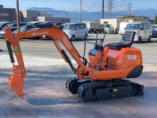 日立　ミニユンボ　EX08　 油圧ショベル　軽油　749時間　操作パターン切り替え可能　 ゴムキャタほぼ新品　0.8tクラス　全国陸送可能 下取りOK