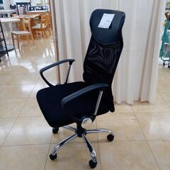★ジモティ割あり★  オフィスチェア ブラック H113×D50×W61 クリーニング済み OJ2651の画像