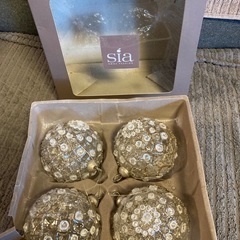 sia ガラス製クリスマスツリーボールオーナメント　廃盤品　80mm　8個セットの画像