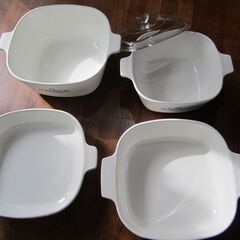 ☆彡　パイロセラム　角型　キャニスター　ブルーコーンフラワーセット　☆彡　耐熱ガラス　４個セットの画像