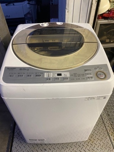 北九州市内配送無料　保証付き　2019年　シャープ SHARP ES-GV9B-N [全自動洗濯機 (9kg) ゴールド系] スレ傷あ