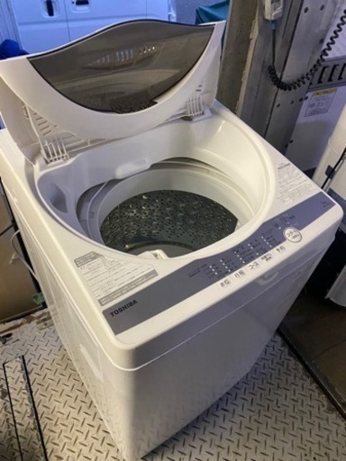 北九州市内配送無料　保証付き　2021年式　東芝 全自動洗濯機 5kg グランホワイト AW-5G9 (W) 【浸透パワフル洗浄】 【