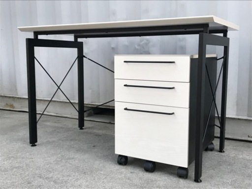 美品！ニトリ◇デスクワゴンセット◇サーヤ◇木目調◇幅120cm◇ホワイト◇K983