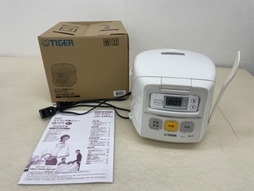 TIGER タイガー マイコン炊飯ジャー 3合炊き JAI-55E5 W ホワイト 炊きたてミニ 炊飯器 しゃもじ 取説 元箱付き 動作品