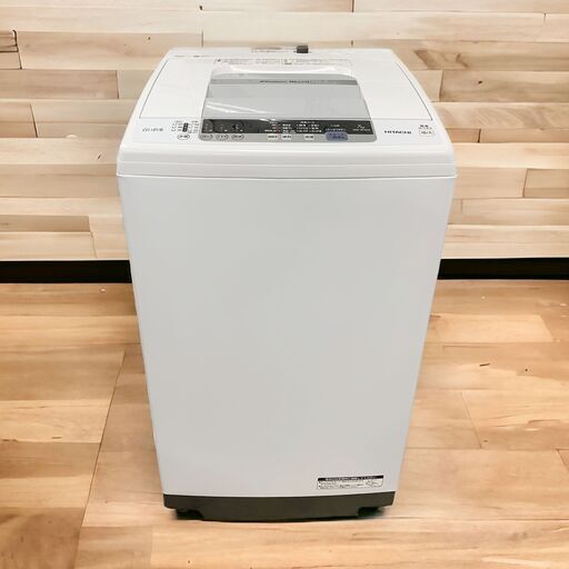 23C246_ジC 日立 HITACHI  洗濯機 白い約束 NW-R704 洗濯7kg ステンレス槽 縦型 2019年製 中古 【来店引取歓迎！】