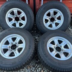 20249【札幌】バリ目冬タイヤセット　冬タイヤ　スタッドレス　社外16アルミ　16×7J　PCD139.7　ミシュランX-ICE　バリ山　サーフ　プラドなど