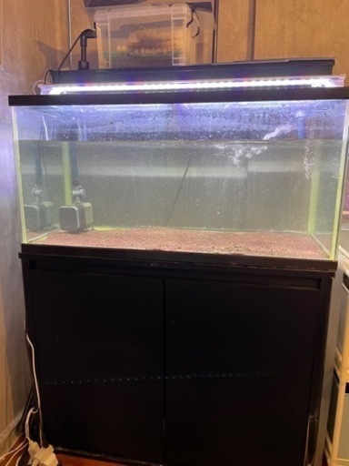 90cm水槽　上部フィルター強化　LED 水槽台セット